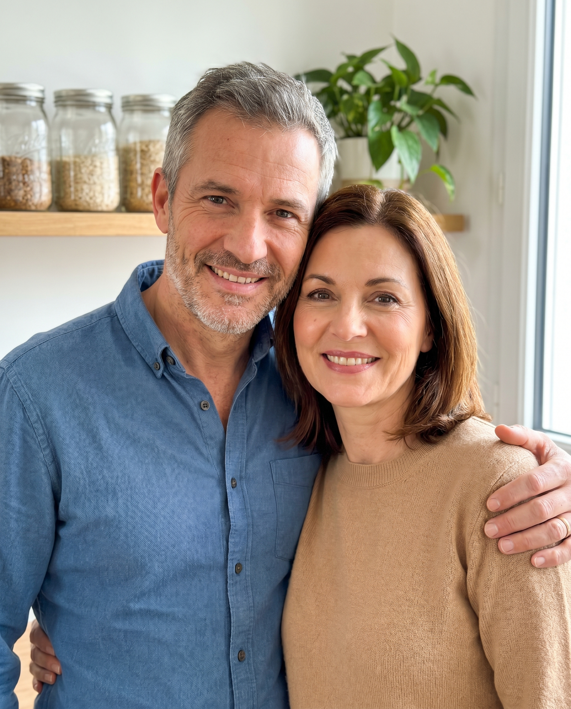 Léa et Marc, fondateurs d'imaxreseau, dans leur cuisine